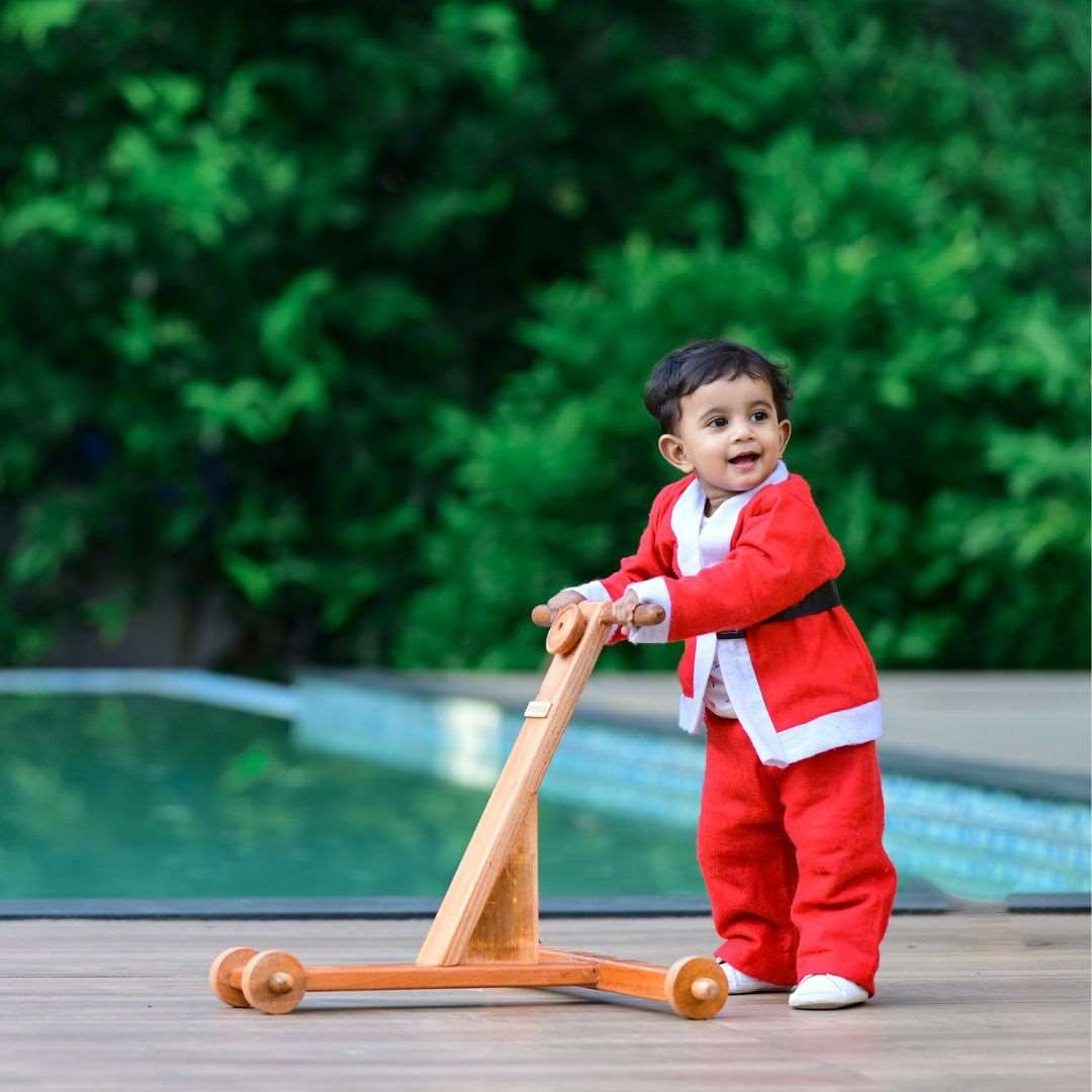 B4brain traditional scientific wooden push Walker Toys for kids