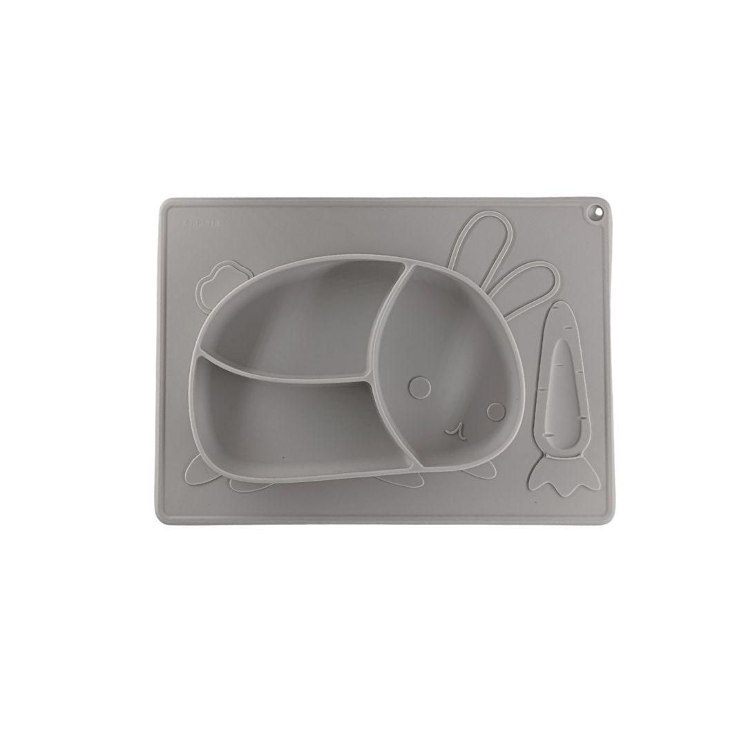 Silicone Rabbit Finger Eating Plate For Baby |  Baby Self Feeding Essentials