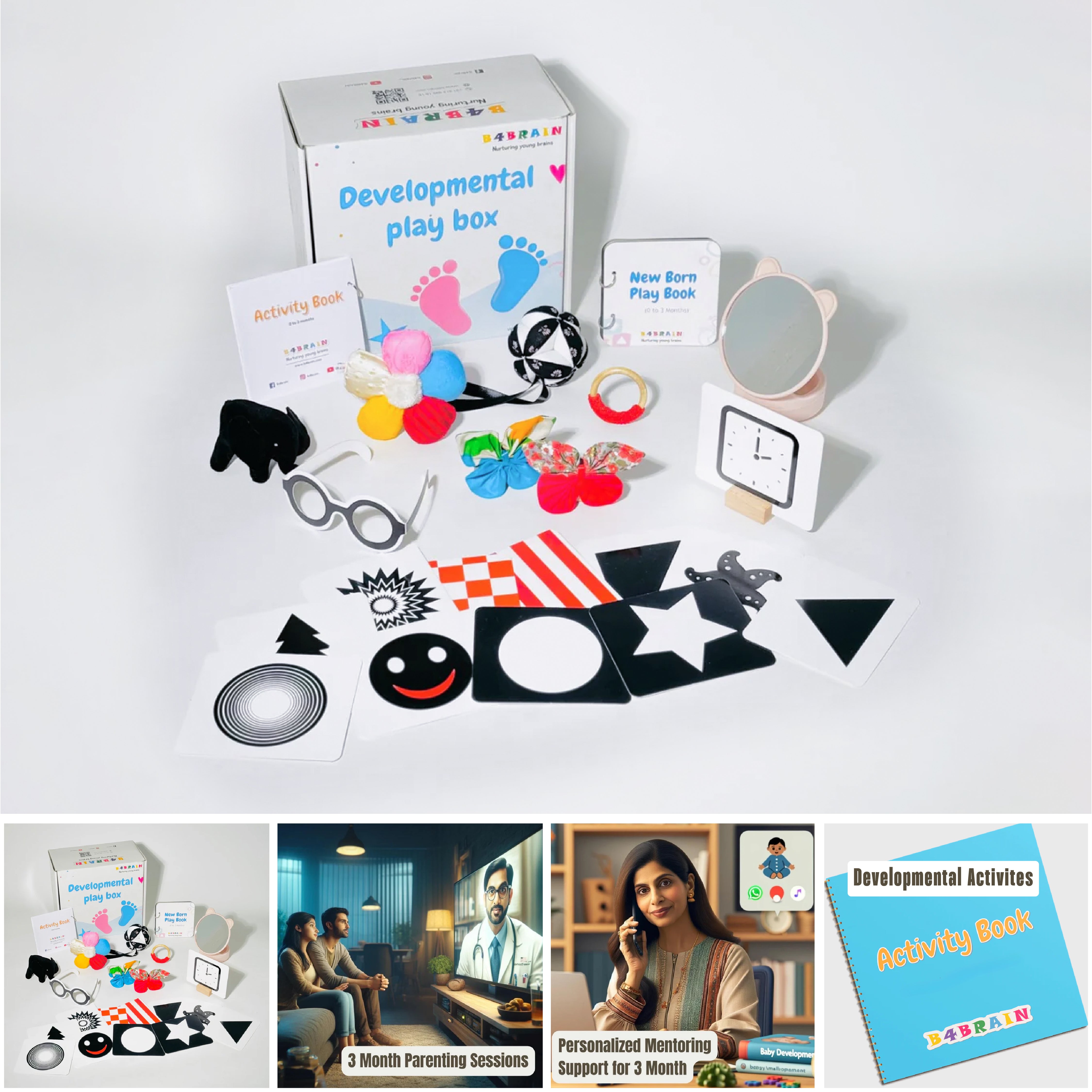 Newborn Gift Box-B4brain (Playbox ,Parenting Course and Personalized Mentorship for 3 Months)