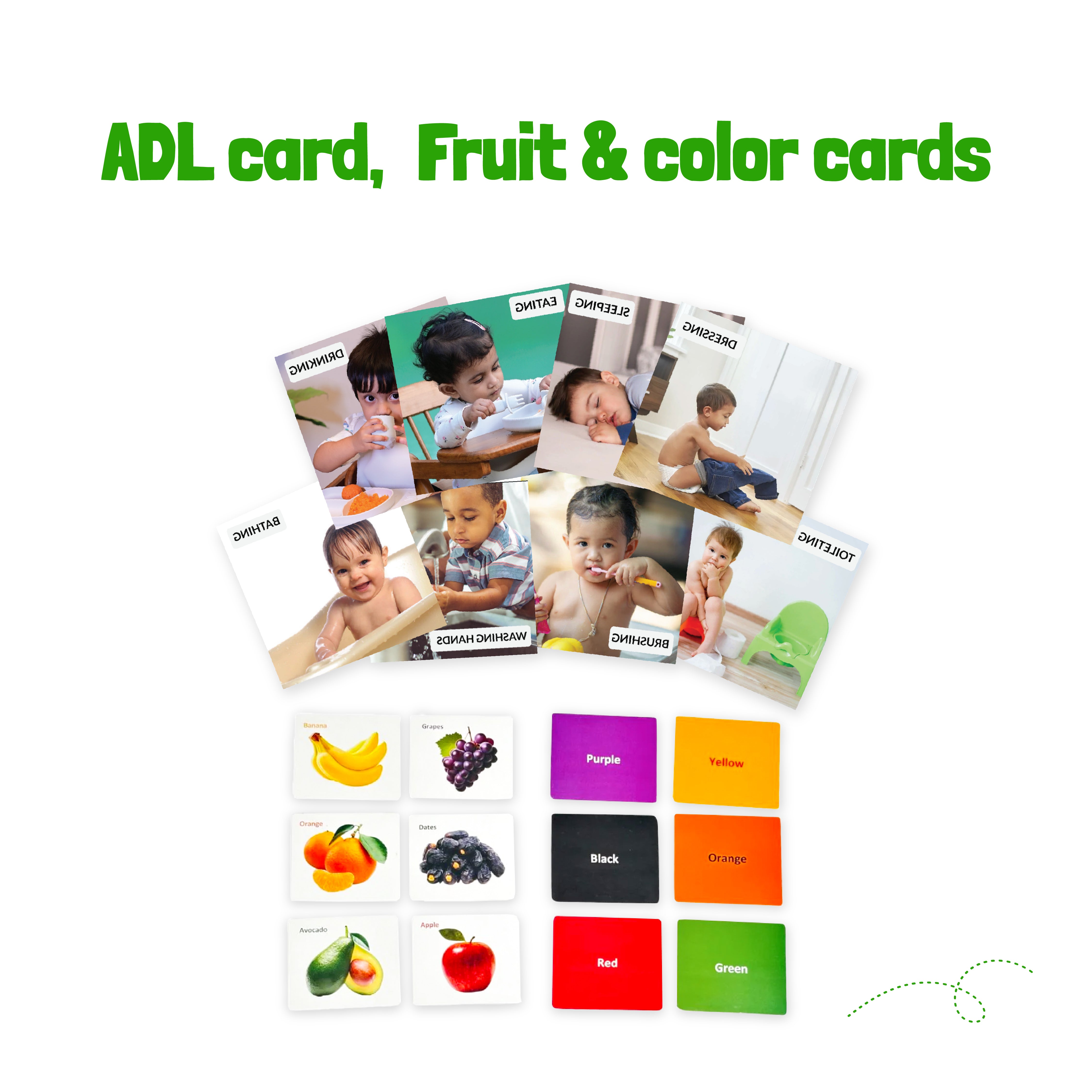 B4BRAIN MY FIRST FLASHCARDS FOR EARLY LEARNING AND EDUCATION-FRUIT AND COLOR CARDS ,ADL CARDS