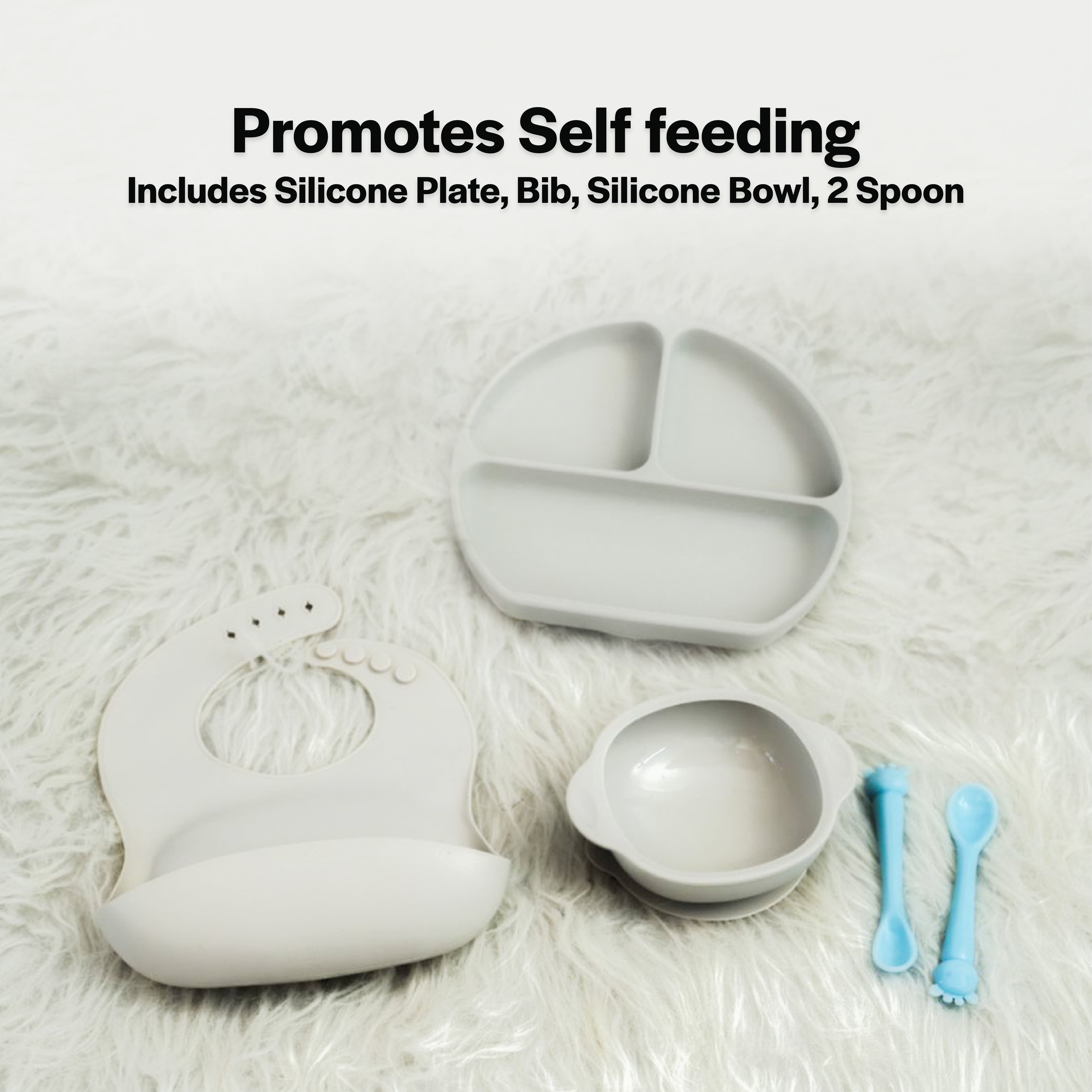 SILICON FEEDING SET - GREY