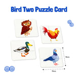 B4BRAIN BIRDS TWO PUZZLE CARDS & RAINBOW COLORED FLASH CARDS FOR BRAIN BOOSTERS & NON TEARABLE FLASHCARD SET |0-3 YEARS| EARLY LEARNING MONTESSORI