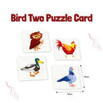 B4BRAIN BIRDS TWO PUZZLE CARDS & FACE CARDS FOR BRAIN BOOSTERS & NON TEARABLE FLASHCARD SET |0-3 YEARS| EARLY LEARNING MONTESSORI EDUCATION TOY FOR INFANT & TODDLERS |LAMINATED |WATERPROOF|GIFT SET