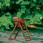 Wooden High Chair for Baby Toddler, Foldable, Luxurious Teak Wood Feeding chair - B4brain