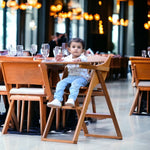 Wooden High Chair for Baby Toddler, Foldable, Luxurious Teak Wood Feeding chair