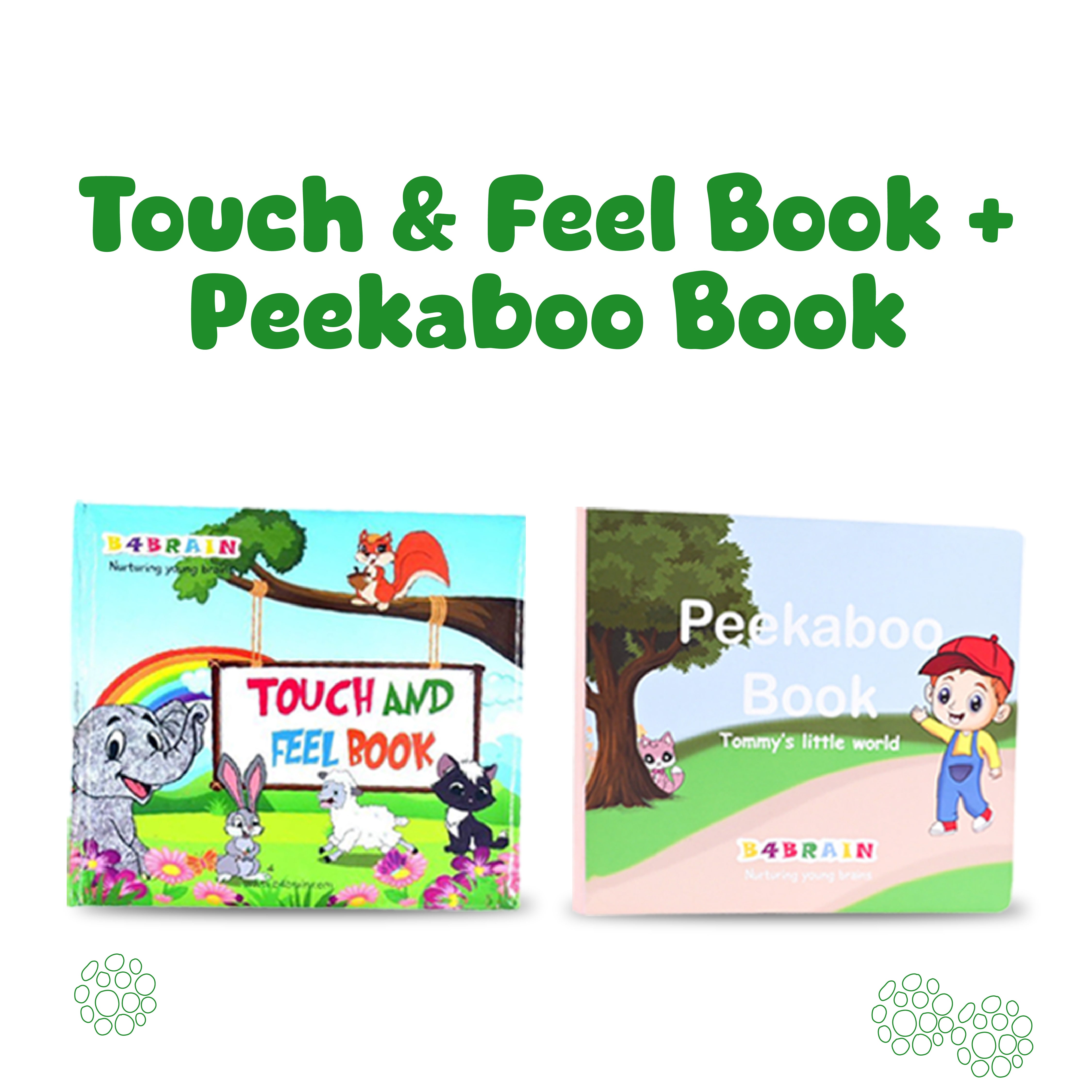 B4BRAIN TOUCH AND FEEL BOOK& PEEKABOO BOARD BOOK-ENGLISH