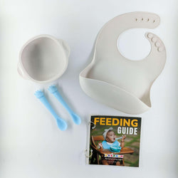 6 Month + Feeding Set Silicone Bowl  And Giraffe Silicon Spoon With A Silicon Bib | Silicone Feeding Set