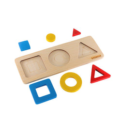 Wooden Shape Puzzle (level-2) For babies 0-2 year for brain development designed by Experts