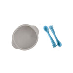 Silicone Suction Bowl and Silicon Giraffe Spoon For Baby - B4brain