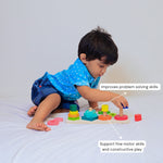 Wooden Shape sorting & stacking puzzle 1-2 year - B4brain