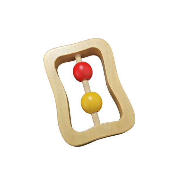 WOODEN RATTLE FOR BABIES 0-1 YEAR FOR BRAIN DEVELOPMENT DESIGNED BY EXPERTS