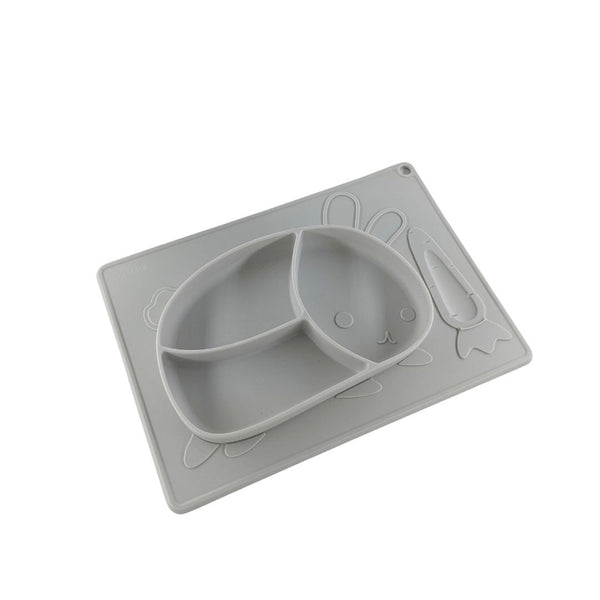 Silicone Rabbit Finger Eating Plate For Baby |  Baby Self Feeding Essentials